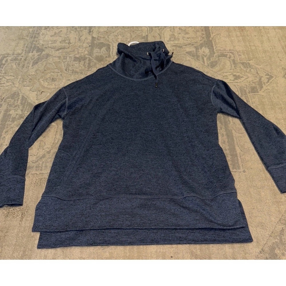 Old Navy Active Womens Shirt Sz Large Blue Mock Neck‎ Pullover Long Sleeves